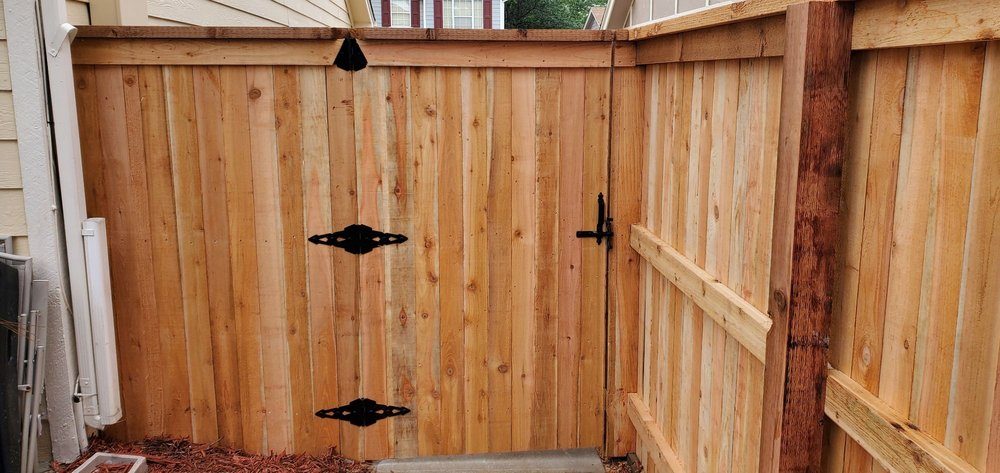 Board-on-board cedar gate