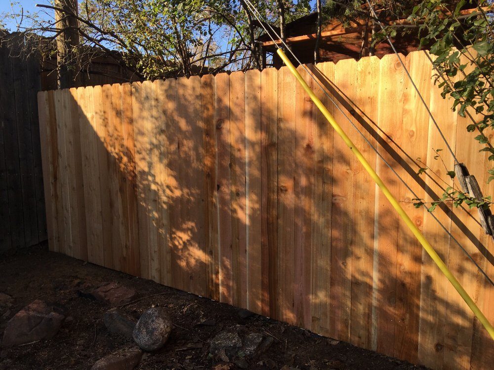 Fresh cedar privacy fence