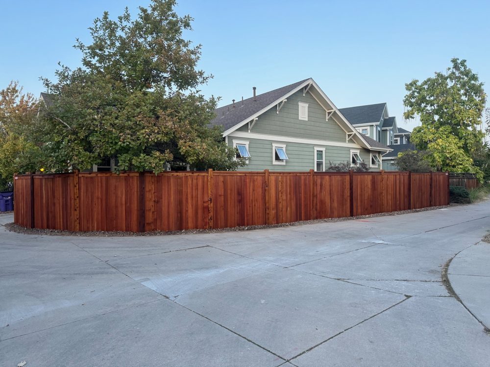 Completed Marquez cedar fence around a Denver backyard